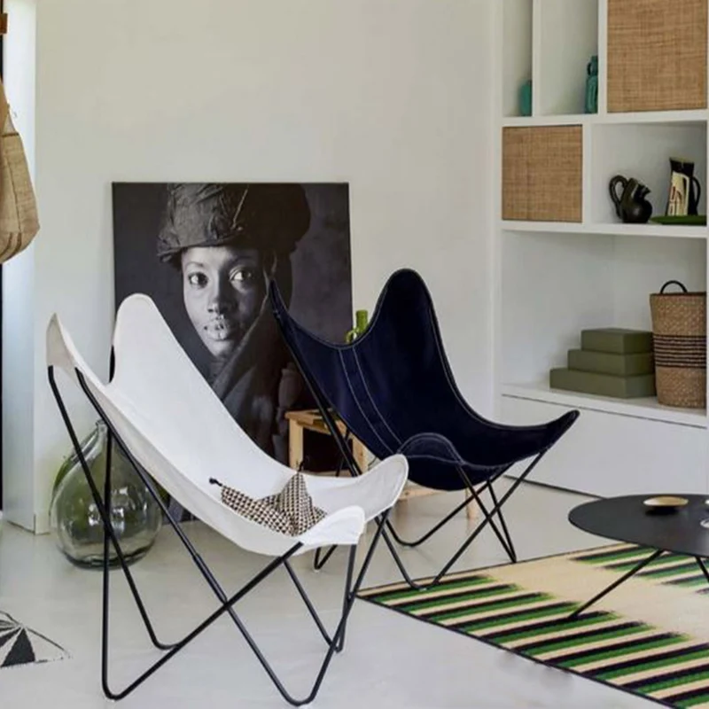 Fauteuil en coton noir avec structure en acier noir Coton AA - Airborne