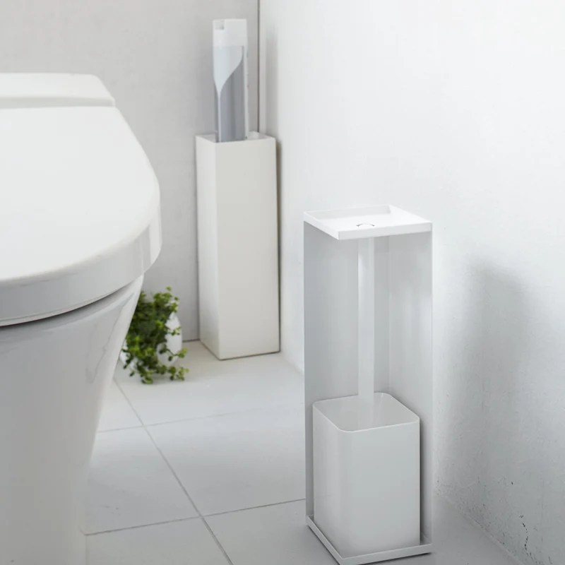 Meuble de rangement minimaliste blanc pour papier toilette - Yamazaki