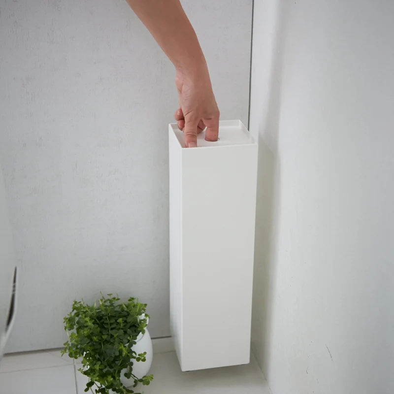 Meuble de rangement minimaliste blanc pour papier toilette - Yamazaki