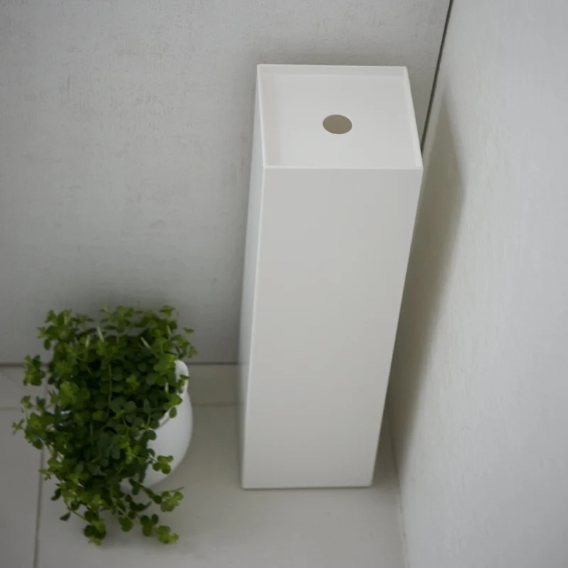 Meuble de rangement minimaliste blanc pour papier toilette - Yamazaki