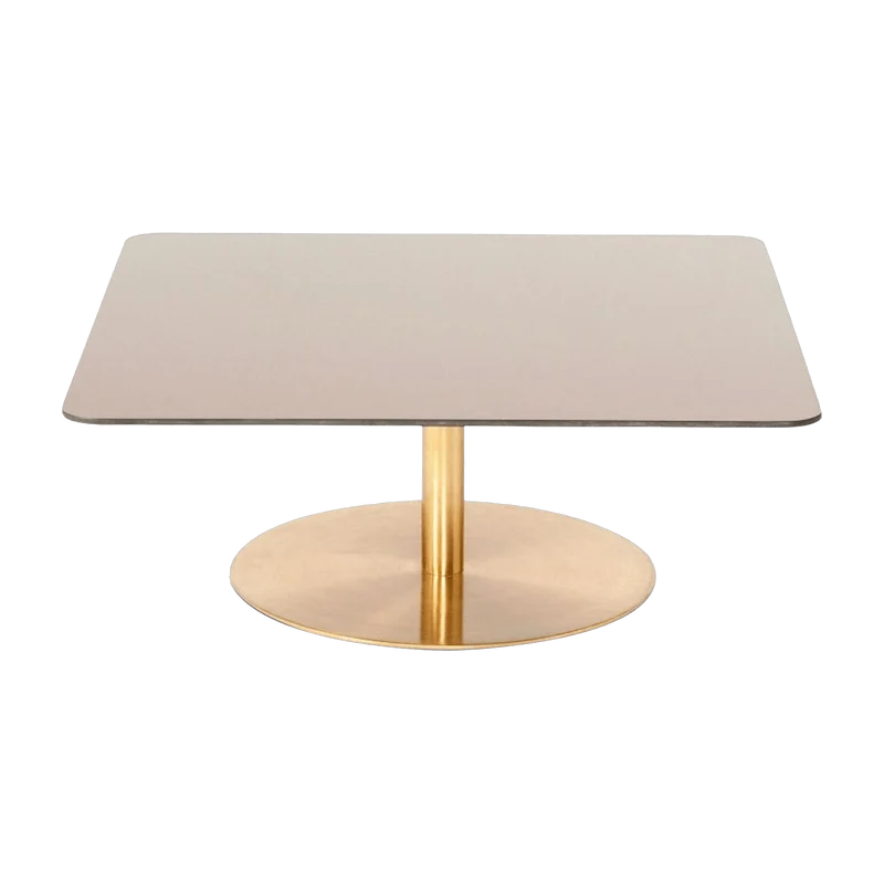 Table d'appoint carrée en fer plaqué laiton et en verre cuivré Flash - Tom Dixon
