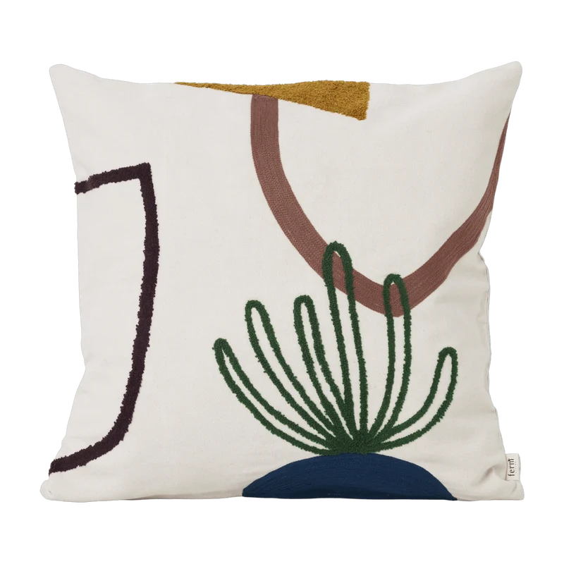 Coussin carré en coton blanc island Mirage - Ferm Living