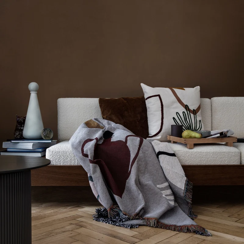 Coussin carré en coton blanc island Mirage - Ferm Living