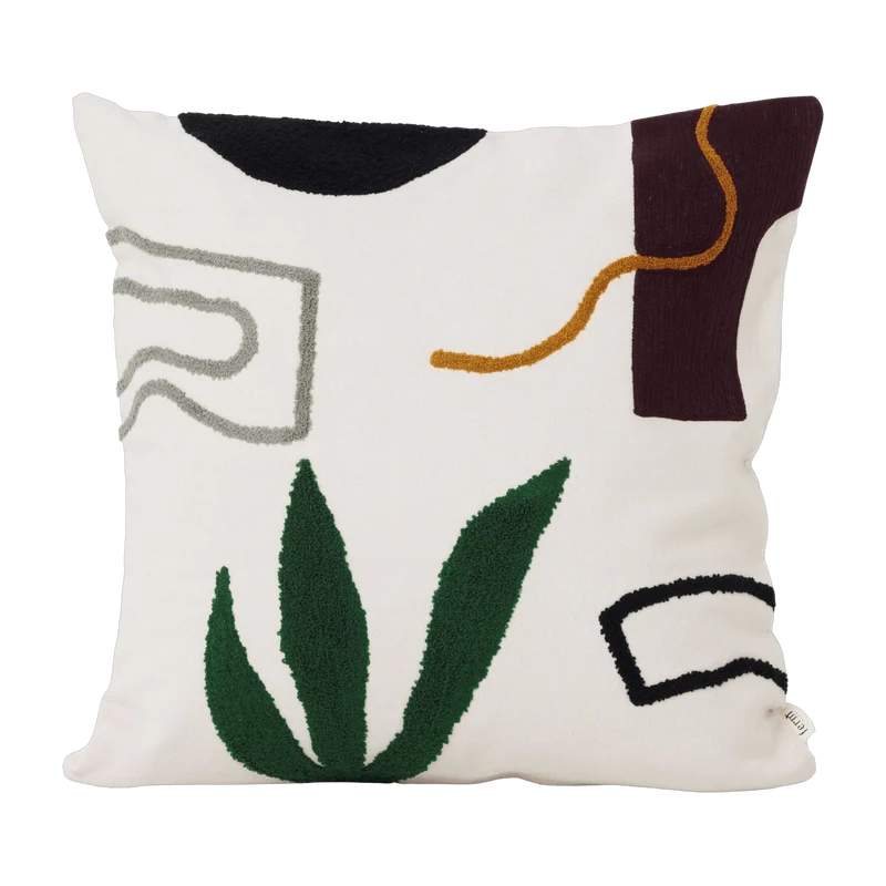 Coussin Cacti en coton blanc Mirage - Ferm Living