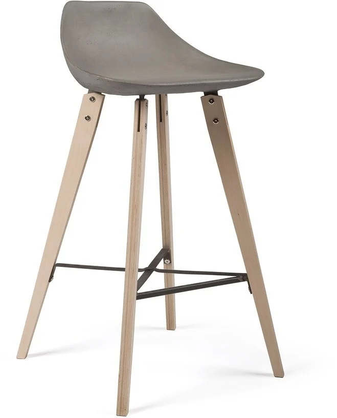 Chaise de bar en bois et béton Hauteville - Lyon Béton