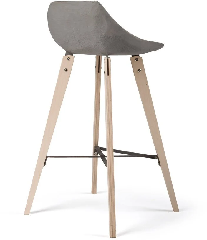 Chaise de bar en bois et béton Hauteville - Lyon Béton