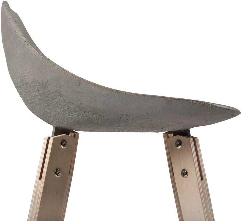 Chaise de bar en bois et béton Hauteville - Lyon Béton