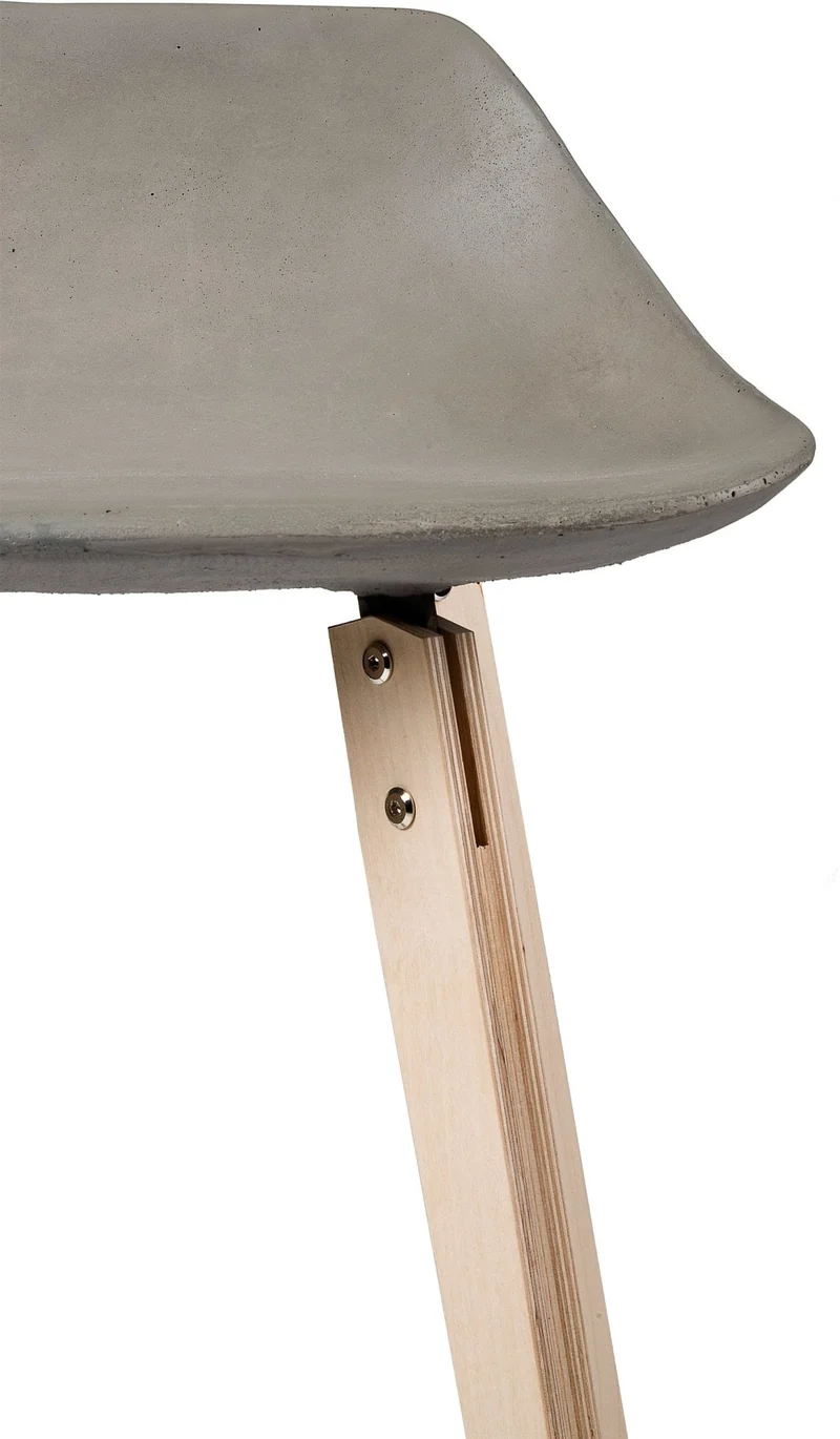 Chaise de bar en bois et béton Hauteville - Lyon Béton
