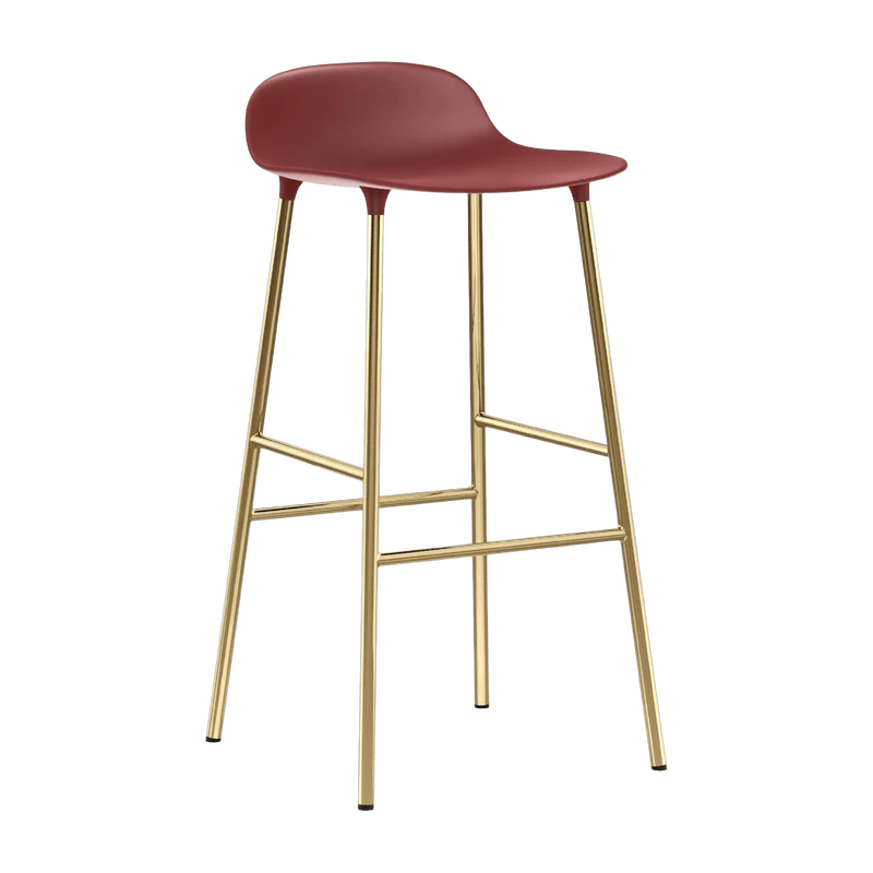 Tabouret de bar en laiton et pp rouge 75 cm Form - Normann Copenhagen