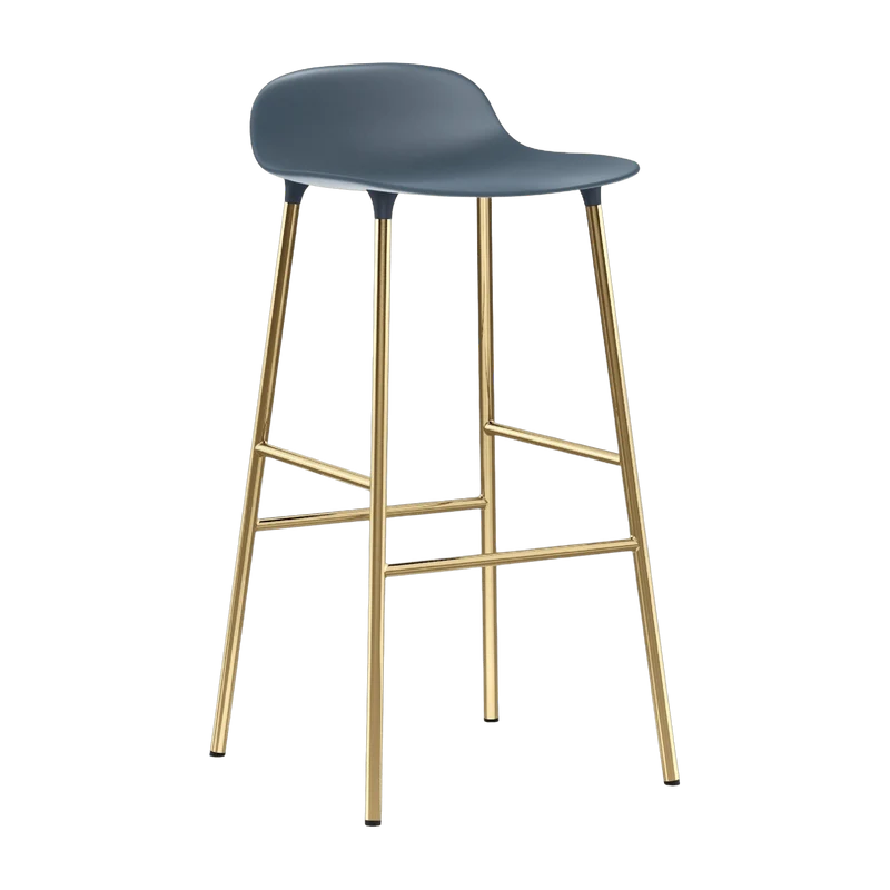 Tabouret de bar en laiton et pp bleu 75 cm Form - Normann Copenhagen