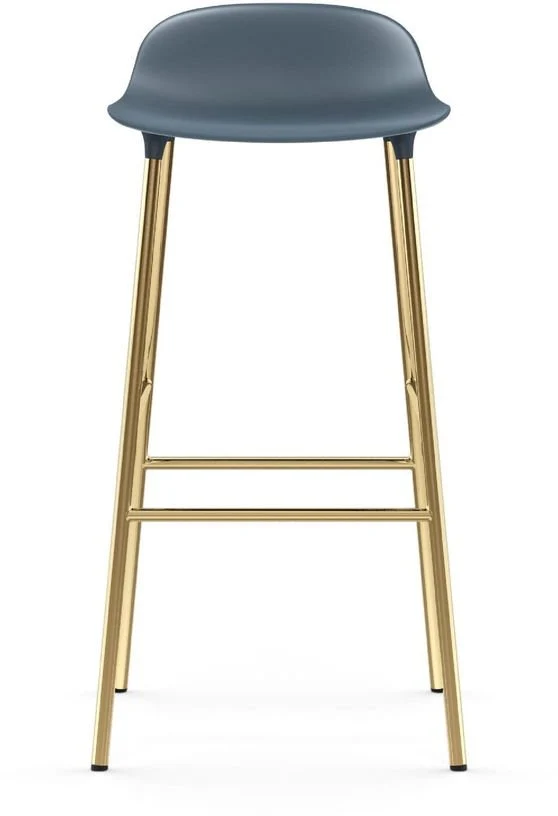Tabouret de bar en laiton et pp bleu 75 cm Form - Normann Copenhagen