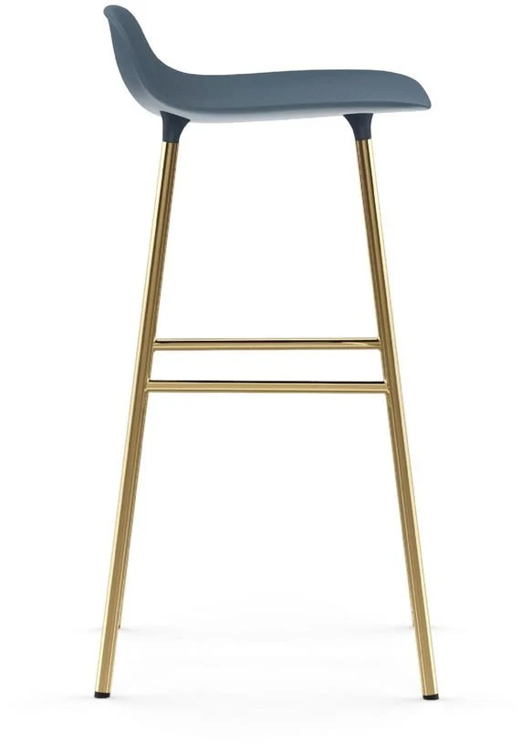 Tabouret de bar en laiton et pp bleu 75 cm Form - Normann Copenhagen
