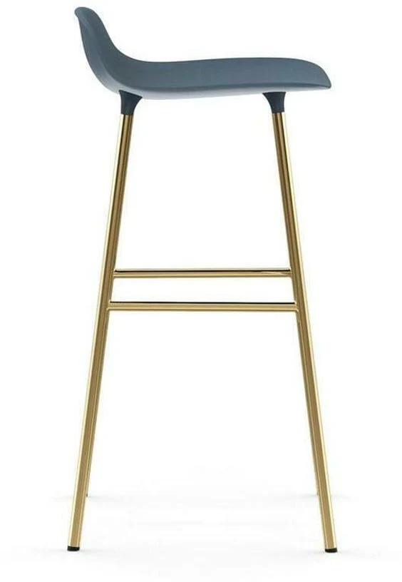 Tabouret de bar en laiton et pp bleu 75 cm Form - Normann Copenhagen