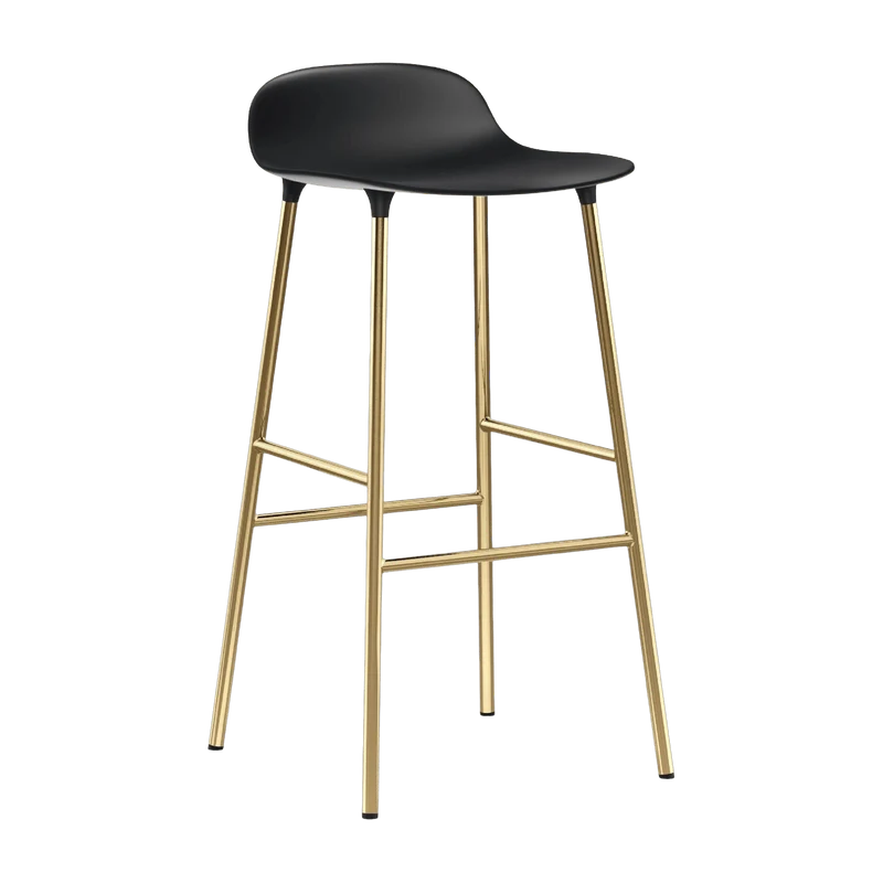 Tabouret de bar en laiton et pp noir 75 cm Form - Normann Copenhagen