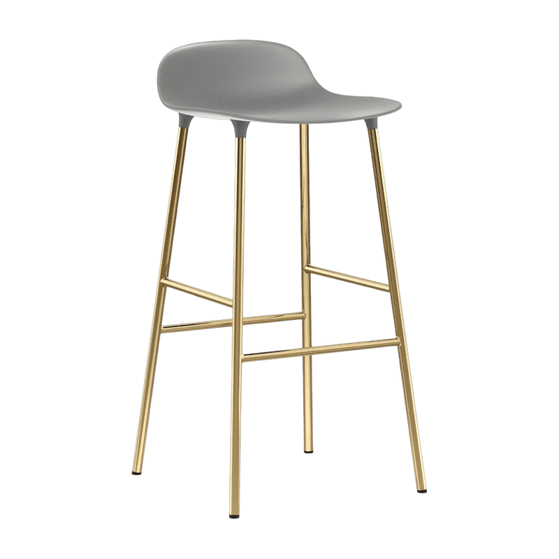 Tabouret de bar en laiton et pp gris 75 cm Form - Normann Copenhagen