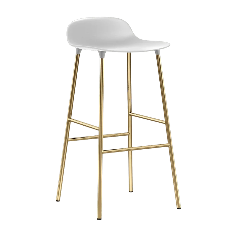 Tabouret de bar en laiton et pp blanc 75 cm Form - Normann Copenhagen