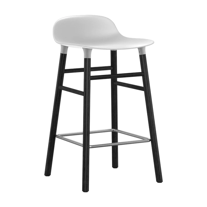 Tabouret de bar en bois noir et pp blanc 65 cm Form - Normann Copenhagen