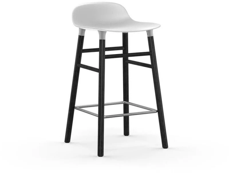 Tabouret de bar en bois noir et pp blanc 65 cm Form - Normann Copenhagen