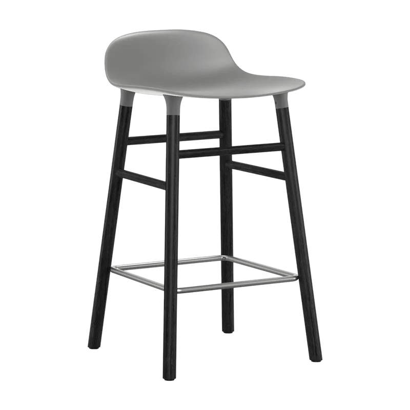 Tabouret de bar en bois noir et pp gris 65 cm Form - Normann Copenhagen