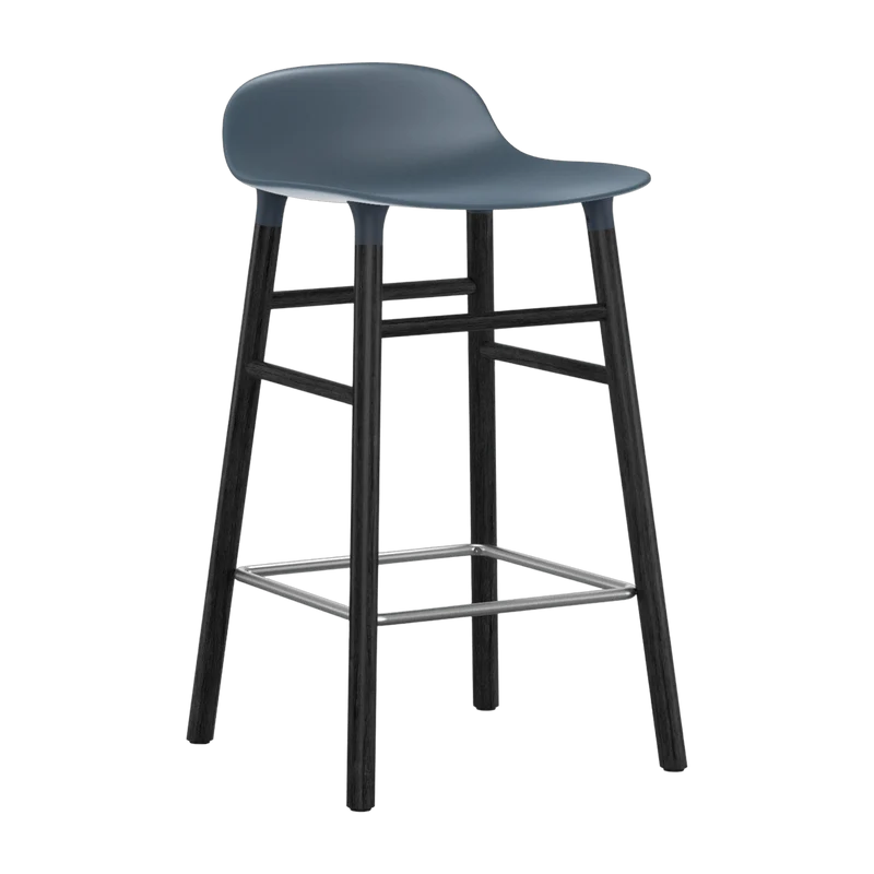 Tabouret de bar en bois noir et pp bleu 65 cm Form - Normann Copenhagen