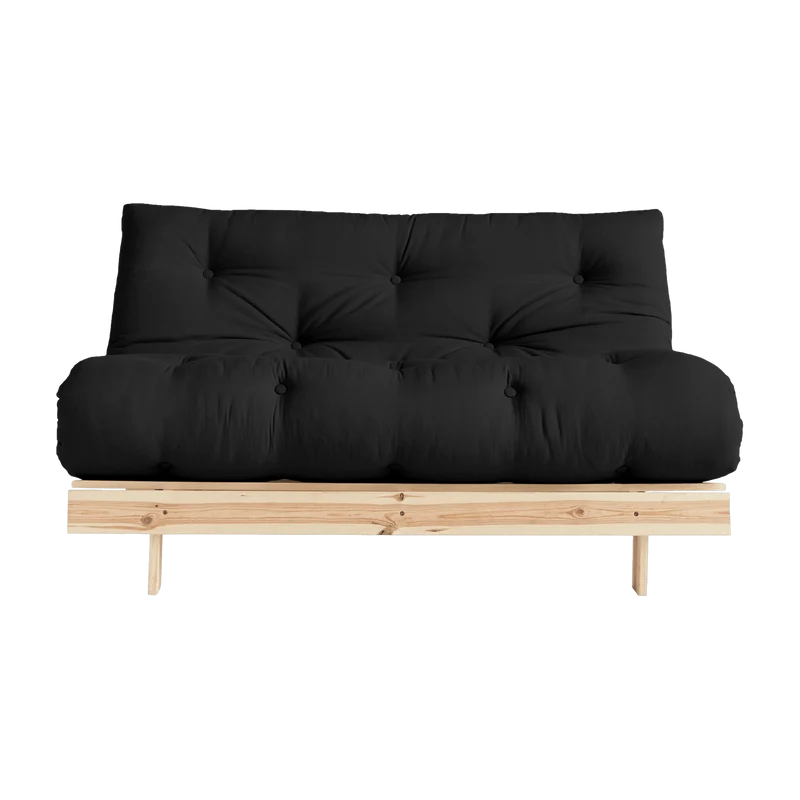 Canapé-lit gris foncé en pin massif Roots 140 - Karup Design