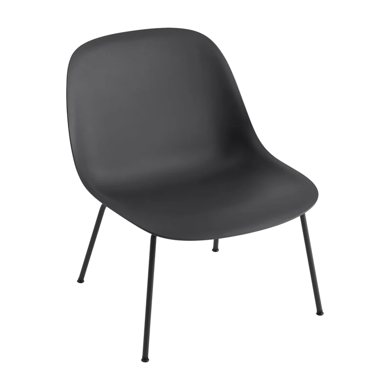 Chaise lounge noire piétement tubes Fiber - Muuto