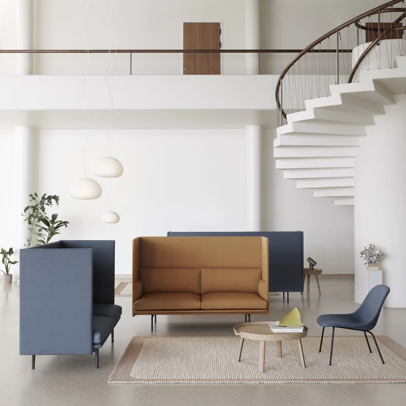 Chaise lounge noire piétement tubes Fiber - Muuto