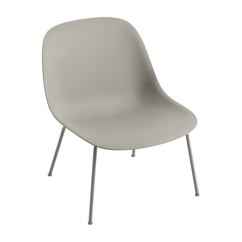 Chaise lounge grise piétement tubes Fiber - Muuto