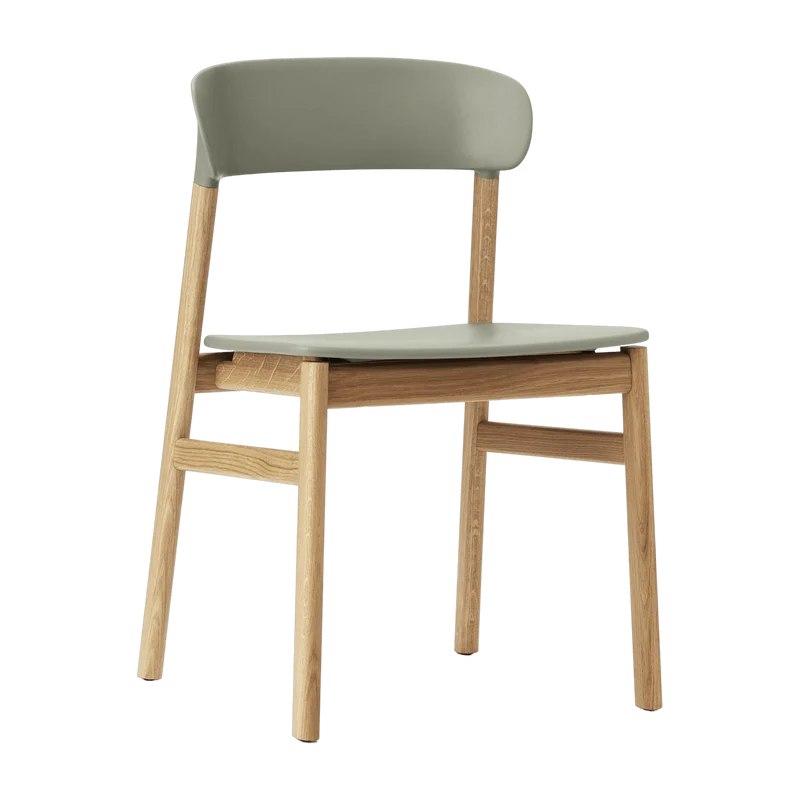 Chaise en chêne et polypropylène vert Herit Dusty vert - Normann Copenhagen