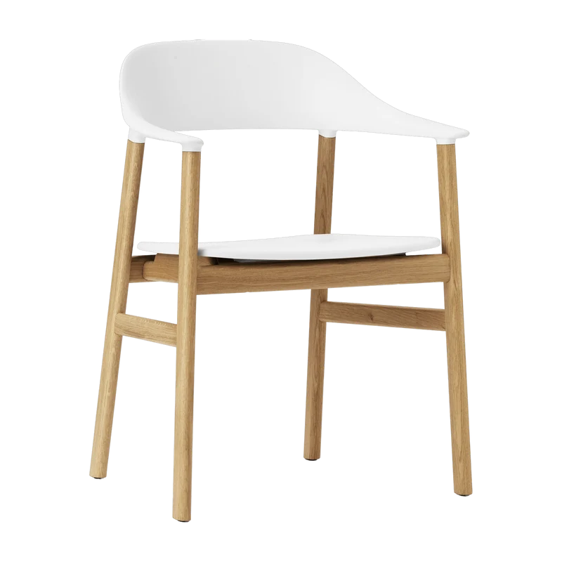 Chaise avec accoudoirs en chêne et polypropylene blanc Herit blanc - Normann Copenhagen