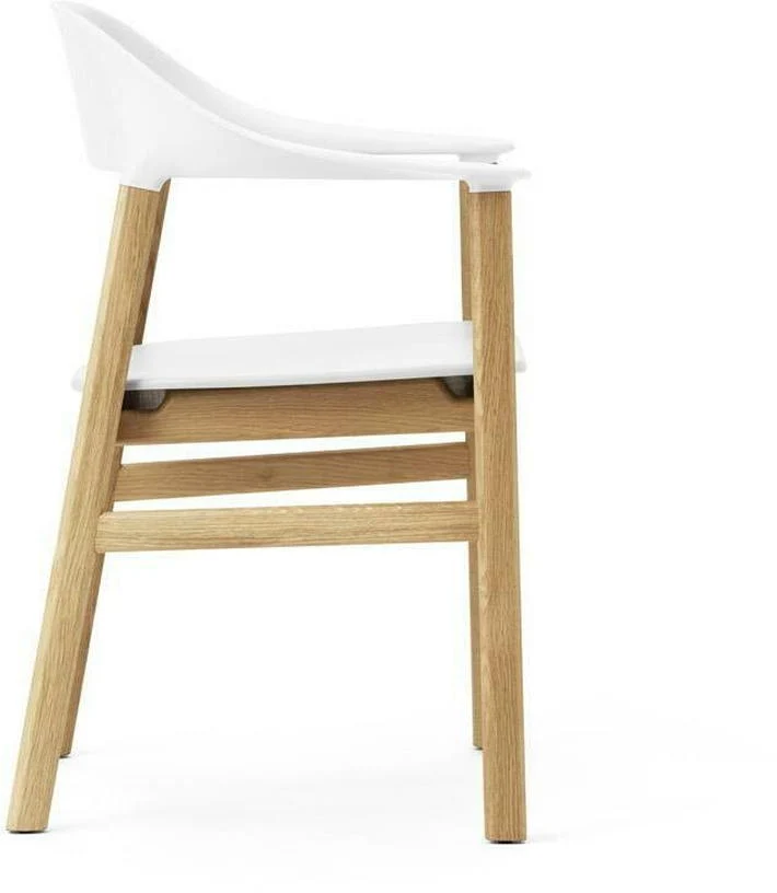 Chaise avec accoudoirs en chêne et polypropylene blanc Herit blanc - Normann Copenhagen