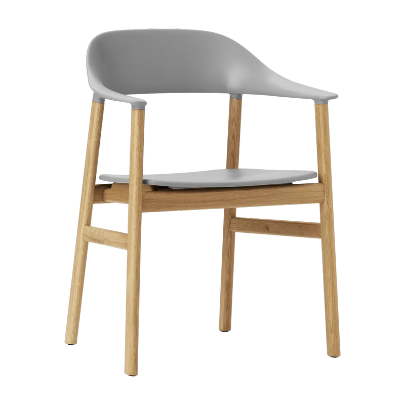 Chaise avec accoudoirs en chêne et polypropylene gris Herit Grey - Normann Copenhagen