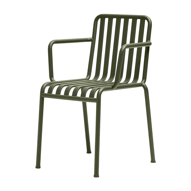 Chaise de jardin avec accoudoir en métal olive Palissade - HAY