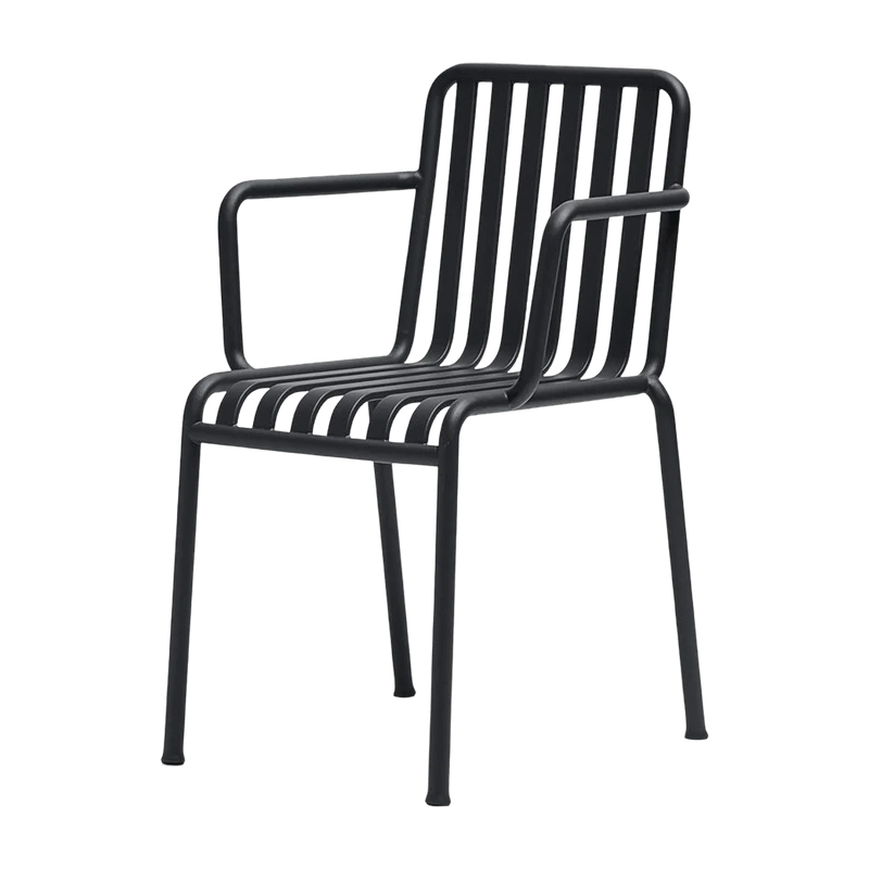 Chaise de jardin avec accoudoir en métal anthracite Palissade - HAY