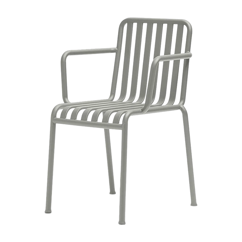 Chaise de jardin avec accoudoir en métal gris Palissade - HAY