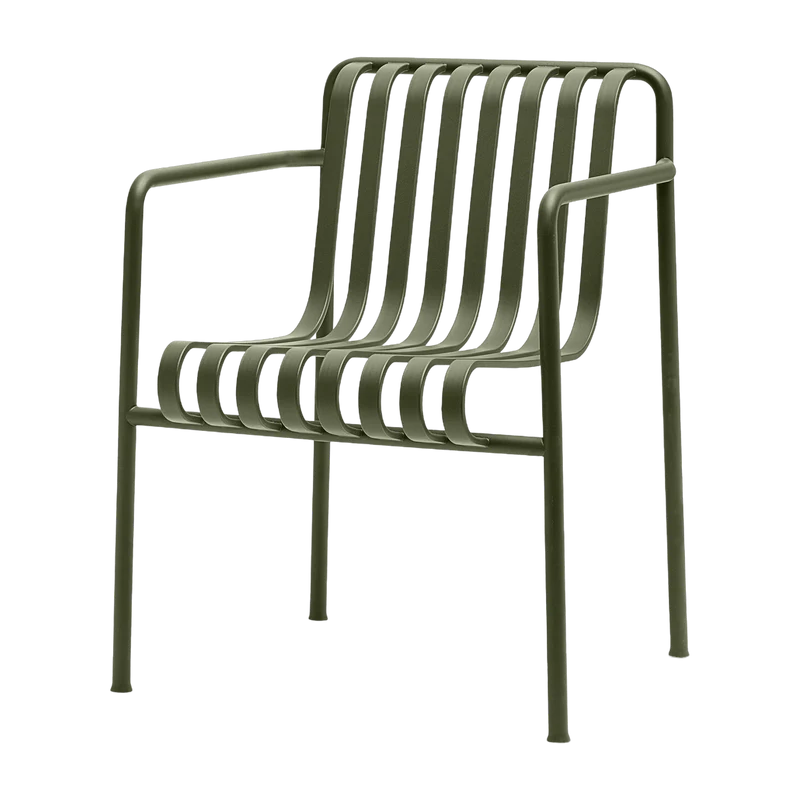 Fauteuil de jardin avec accoudoir en métal olive Palissade - HAY