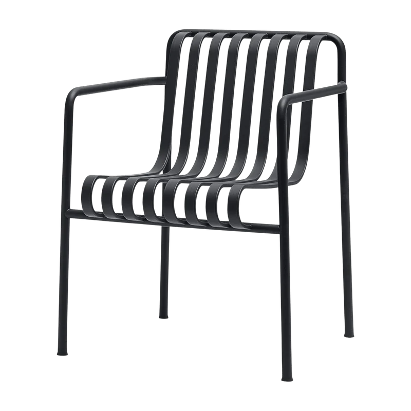 Fauteuil de jardin avec accoudoir en métal anthracite Palissade - HAY
