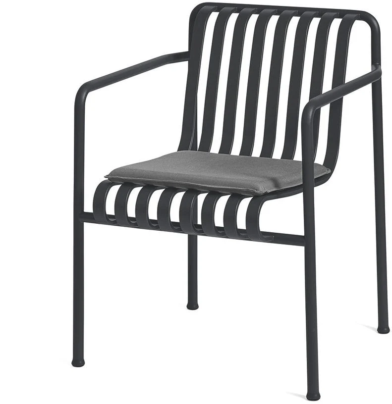 Fauteuil de jardin avec accoudoir en métal anthracite Palissade - HAY