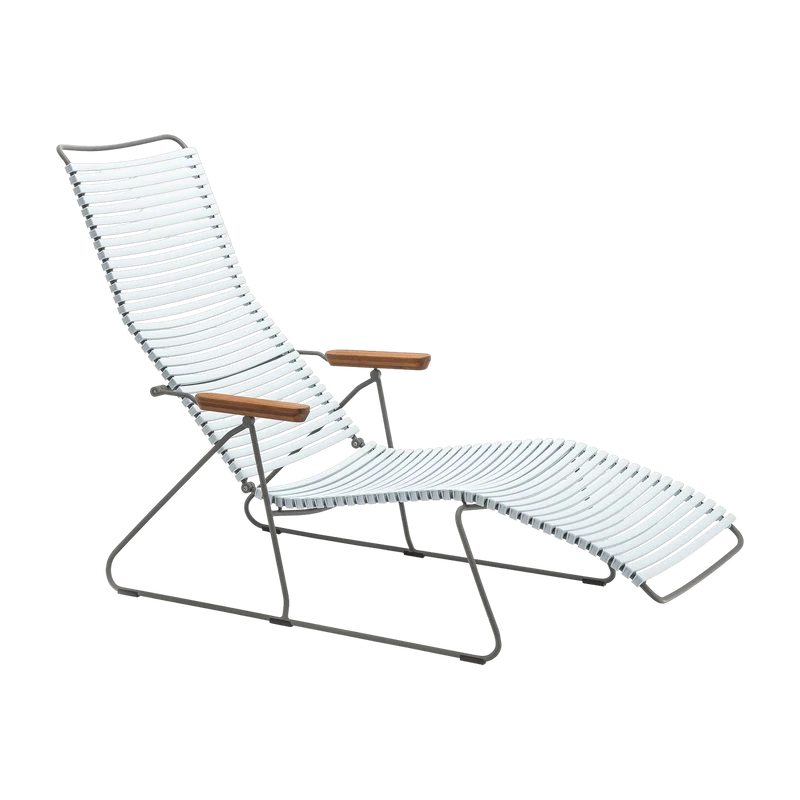 Chaise longue en métal et plastique et plastique bleu clair CLICK - Houe