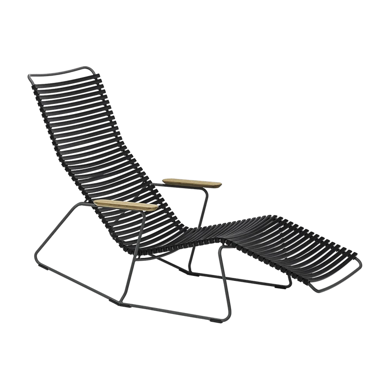 Chaise lounge modulable en métal et plastique noir CLICK - Houe