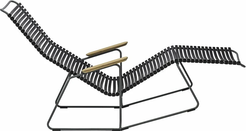 Chaise lounge modulable en métal et plastique noir CLICK - Houe