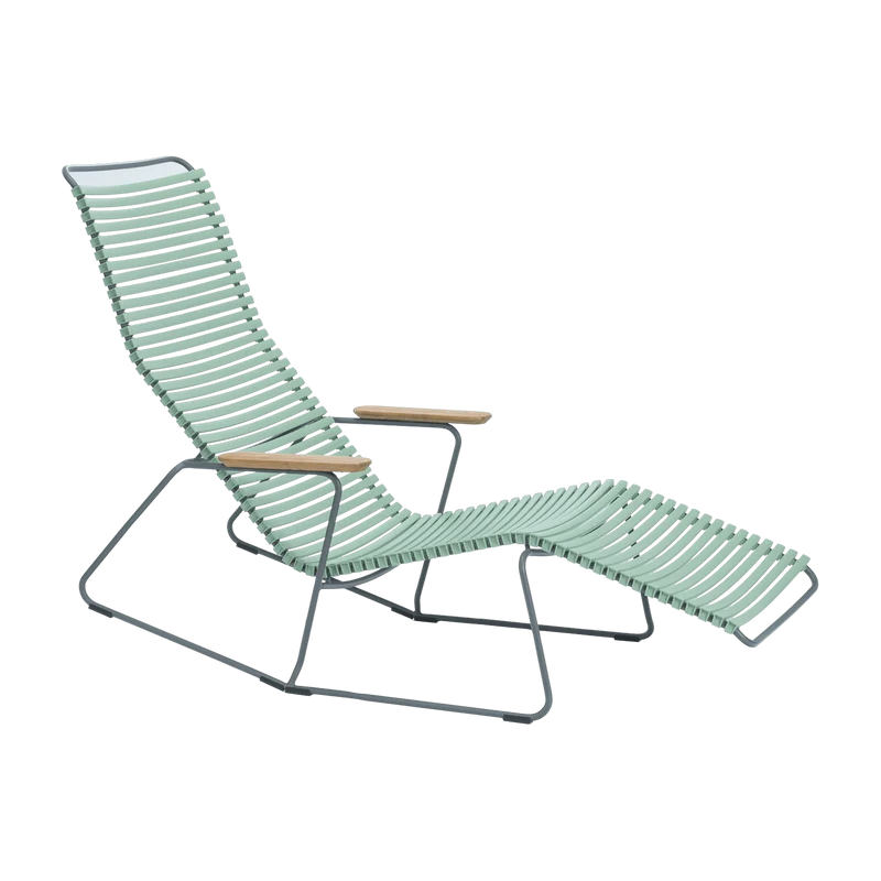 Chaise lounge modulable en métal et plastique vert clair CLICK - Houe