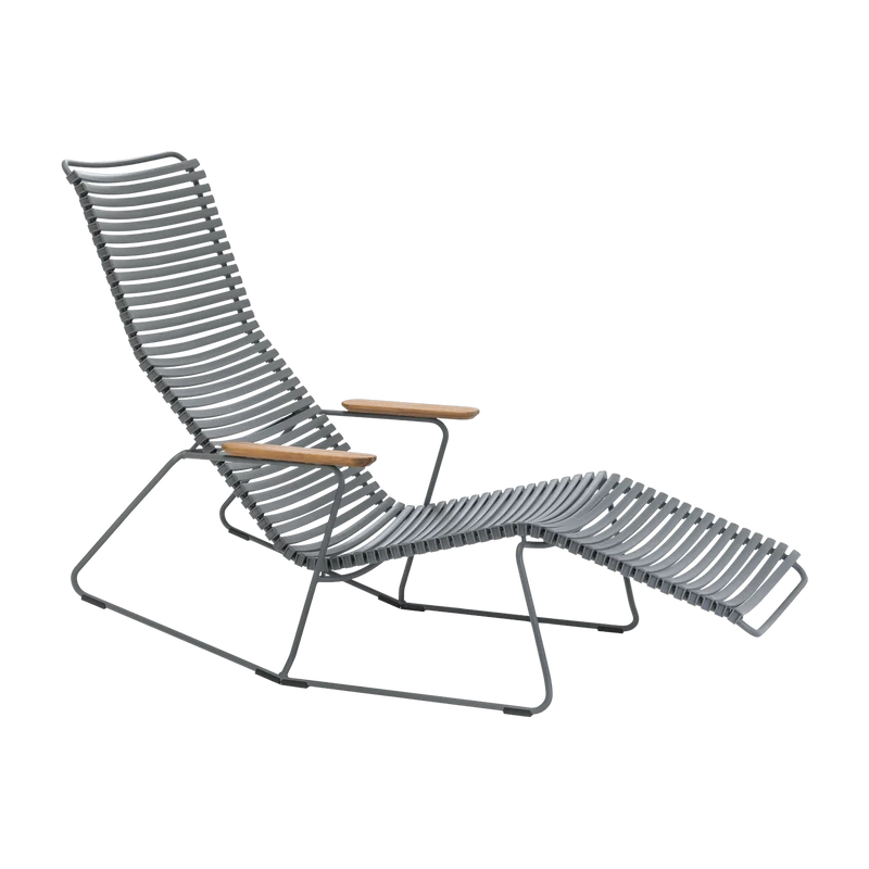 Chaise lounge modulable en métal et plastique gris foncé CLICK - Houe