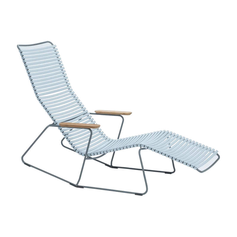 Chaise lounge modulable en métal et plastique bleu clair CLICK - Houe