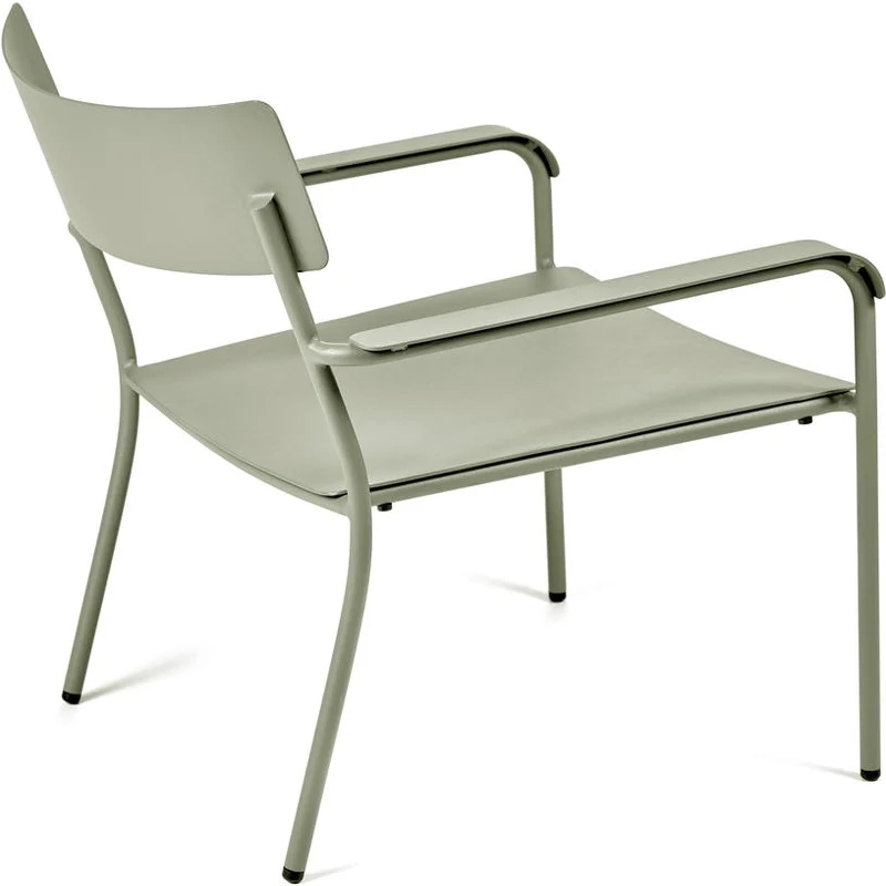 Fauteuil bas en aluminium avec accoudoirs vert August - Serax