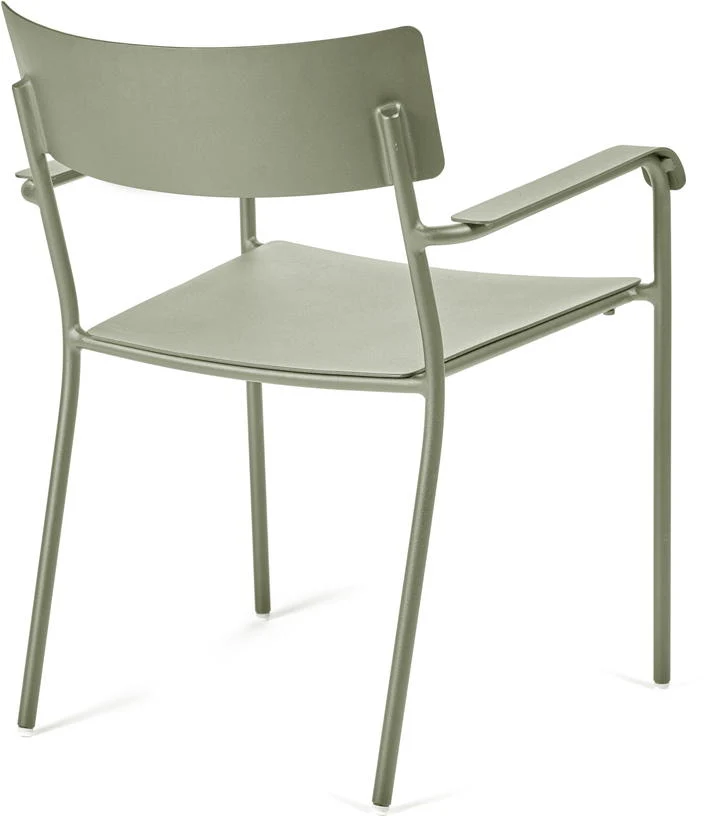 Chaise en aluminium avec accoudoirs vert August - Serax