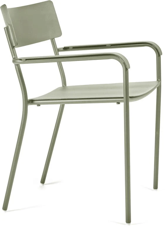 Chaise en aluminium avec accoudoirs vert August - Serax