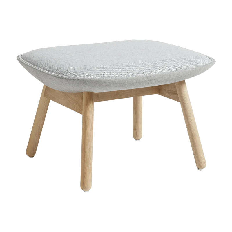 Repose pied gris clair et chêne massif naturel Uchiwa - HAY