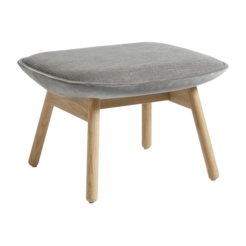 Repose pied gris foncé et chêne massif naturel Uchiwa - HAY