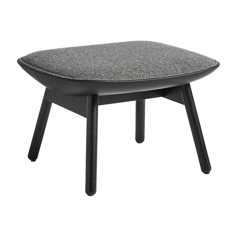 Repose pied gris foncé chiné et noir en chêne massif noir Uchiwa - HAY